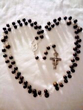 New FRANCISCAN CROWN seven decade wood Rosary Catholic prayer beads Joys of Mary picture