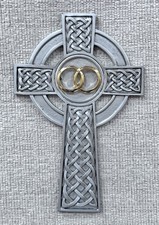 2000 Jeweled Cross Co. 8” Knotted Celtic Wedding / Anniversary Cross picture