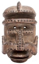 Vintage African Carved Wooden Bete Mask Ivory Coast Wood Africa Carrying Mask picture