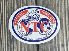 VTG National Travel Club NTC Floral Park NY Travel Building Round Paper 3.25” picture