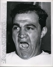 1955 Press Photo Heavyweight champ Rocky Marciano works out in Calistoga Calif picture