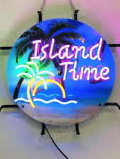 Island Time Palm Tree Garage Custom Neon Light Sign Bar Decor Lamp Eye-catching picture