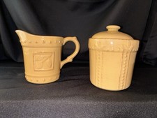 2001 Signature Sorrento Wheat Gold Sugar And Creamer Set. Excellent Condition picture