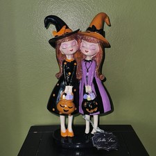 New BELLA LUX Witches Trick or Treaters 11.5” Figurine Viral Halloween Decor NWT picture