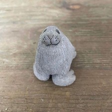 Vintage Siku Canada Stone Seal Figurine Hand Carved Inuit Style Gray Textured picture