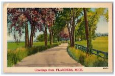 Flanders Michigan Postcard River Lake Swamp Exterior View 1940 Vintage Antique picture