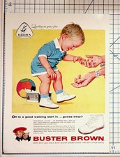 1950s Buster Brown Shoes Vintage Ad Toddler First Steps Alex Ross Art picture