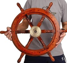 Nautical Wooden Boat Ship Steering Wheel for Home Decoration 18