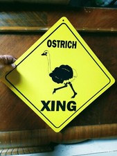 Safari Ostrich African Safari Bird Yellow Sign 16