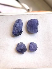 AAA Blue Tanzanite Rough Gemstone: Raw Healing Crystal, 29.25 Ct, 4 Pcs picture