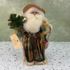 Vintage Signed Kathy Pena Snowflake Santas Folk Art Christmas Figurine 1994 picture