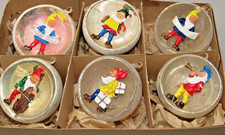 Lot VTG Glass Diorama DWARF Musicians Indent Ball Christmas Ornaments Germany picture