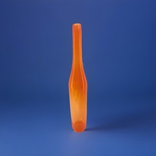 De Vera Studio Art Glass Vase Hand Blown Tangerine 1994 Signed 17