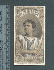 1880 Between The Acts & Bravo, E.L.DAVENPORT , Victorian Tobacco Card,  Vg Brite picture
