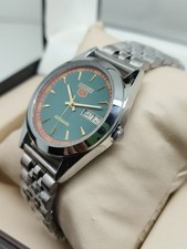 Seiko 5 automatic movement mechanical men's wristwatch Green  Dial  picture