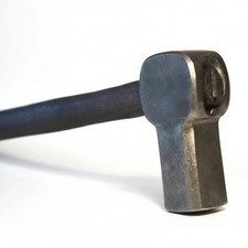 3 lbs Hand Forged Artisan Blacksmith Hammer, Metalworking Tool With Hardwood picture