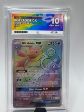 2019 Pokemon Unbroken Bonds Blastoise GX 218/214 Rainbow Rare ACE 10 Gem Mint picture