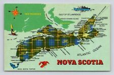 Nova Scotia, New Brunswick Map Postcard picture