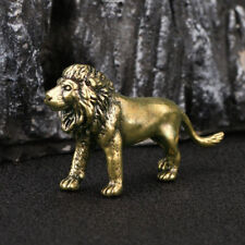 Brass Lion Figurine Statue House Office Table Decoration Animal Figurines Toys- picture