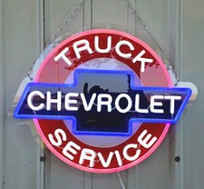 Chevrolet Truck Service LED Neon Sign Chevy Bowtie Garage Man Cave Wall Decor picture
