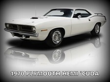 1970 Plymouth Barracuda Hemi 'Cuda Metal Sign: 12x16
