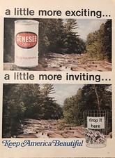 1968 Genesee Beer PRINT AD Can Recycle Stream Keep America Beautiful VTG 1960s picture
