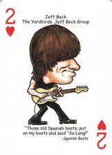 Jeff Beck 2 of Hearts Caricature Rock Musician Playing Card Single picture
