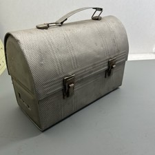VTG 1950s Classic Dome Lunch Box Aluminum Metal Made In USA picture