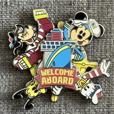 Disney Cruise Welcome Aboard Spinner Mickey Donald Pluto Goofy Pin B6 *FLAW* picture