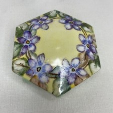 MZ Austria Hand Painted Footed Hexagon Trinket Box picture