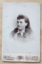 Chicago, IL Cabinet Card woman w beautiful hair, lace collar, by Wilson picture