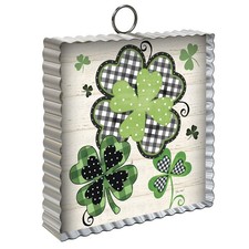 Briarwood Lane Spring St Patricks Day Patterned Shamrocks Metal Mini Moment 6x6 picture