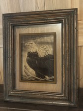 Vintage 1976 Lucid Lines American Eagle Frame Art Print By Dennis Curry picture