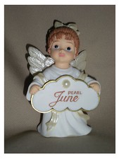 BIRTHSTONE ANGEL FIGURINE - JUNE - PEARL - JEANE'S THINGS picture