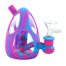 4.4'' Dinosaur Egg Silicone Hookah Bong Bubbler Tobacco Glass Bowl Water Pipe x1 picture