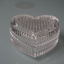 VTG Studio Nova Crystal Heart Trinket Box 2 Pc Covered Jewelry Dish Clear 3.5