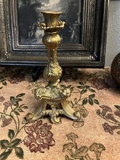 Vintage Brass Gold Girandole Hollywood Regency Candle Holder Candlestick No 5217 picture