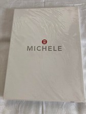 Michele Watches Luxury Notepad New MW Creme 5 X 7 Page Holder Rear Storage 160 p picture