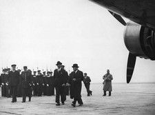 Edouard Daladier leaves for Munich in France in September 1938 Old Photo picture