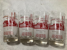 1951 Kimberly Clark Mill ACL Enamel Painted Glasses Set of 4 Kimberly, Wisconsin picture