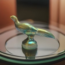 Vintage Pheasant Zsolnay  Eosin Authentic Hungarian Art Pottery Figurine 5in L picture