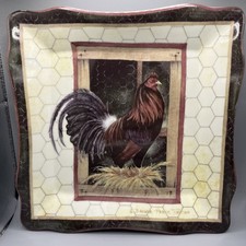 Beautiful Chicken Porcelain Plate Artist Brenda Harris Tustian Farmhouse 10” picture