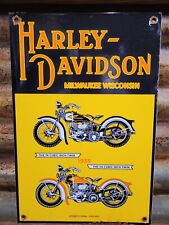 VINTAGE HARLEY DAVIDSON PORCELAIN SIGN MOTORCYCLE SERVICE SALES VERIBRITE DEALER picture