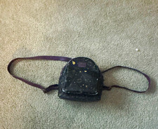 Loungefly Disney Mini Backpack Black Purple Gold Allover Print picture