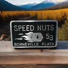 Vintage Cast Aluminum SPEED NUTS 53 BONNEVILLE FLATS Rare Car Club Plaque picture