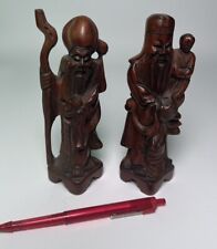 2 Vintage Wooden Chinese Sculptures  picture