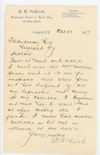 1887 Lockport NY Handwritten Letter – G.T. McComb Wholesale Hay Dealer  Business picture