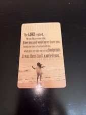 Footprints in the Sand  Inspirational Religious Quote Prayer Card 3.5 X 2 Inches picture