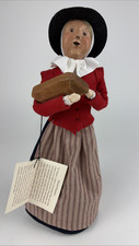 Vintage Byers Choice 1999 Plimoth Plantation Pilgrim Woman with Trencher Tag picture