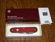 Vintage Victorinox Red Alox Old Cross Pioneer 93mm Swiss Army Knife Brass Liners picture